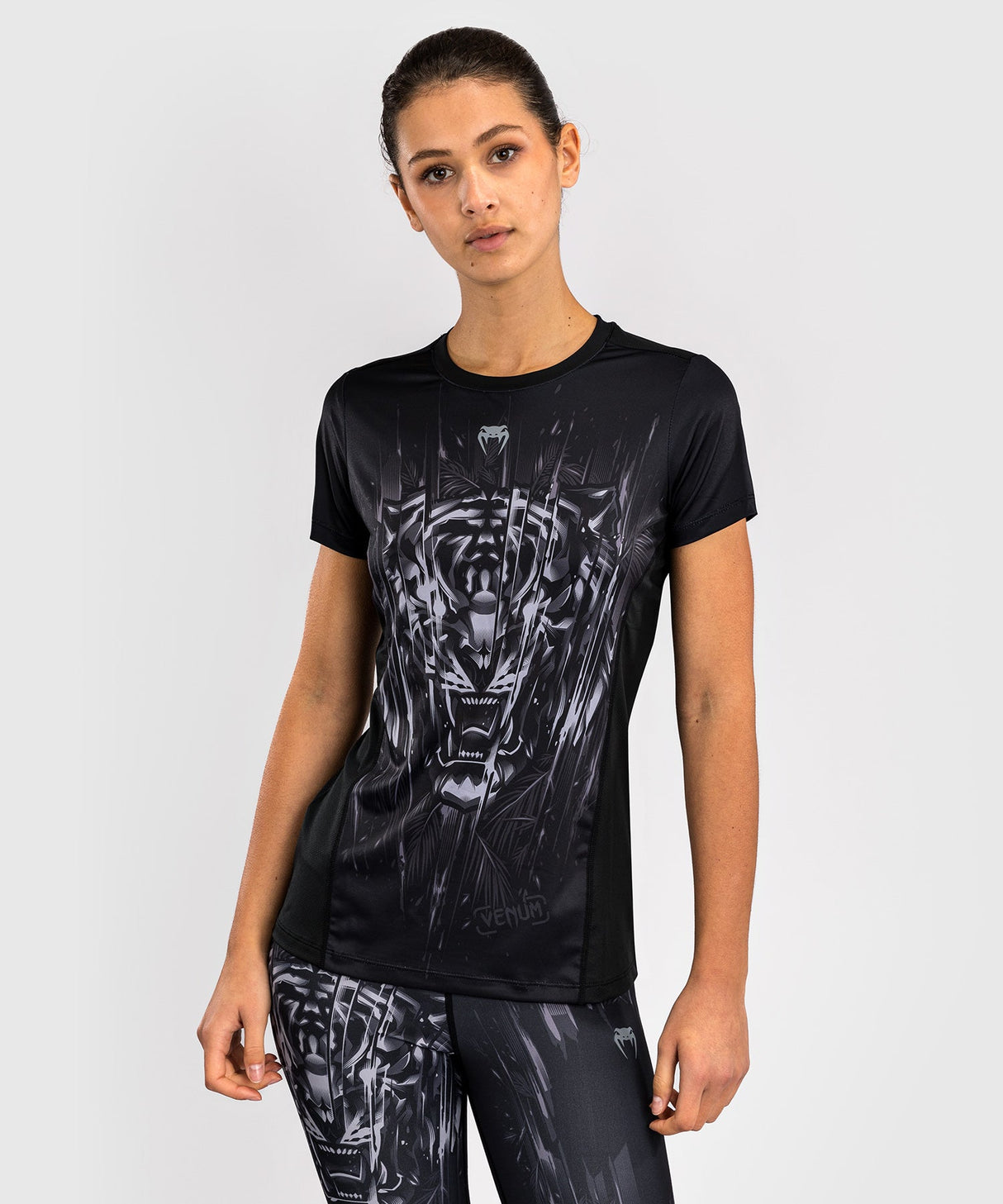 Venum T-Shirt Tiger Dry Tech Dames - Zwart/Zilver