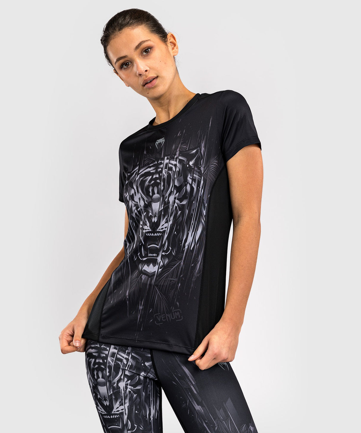Venum T-Shirt Tiger Dry Tech Dames - Zwart/Zilver