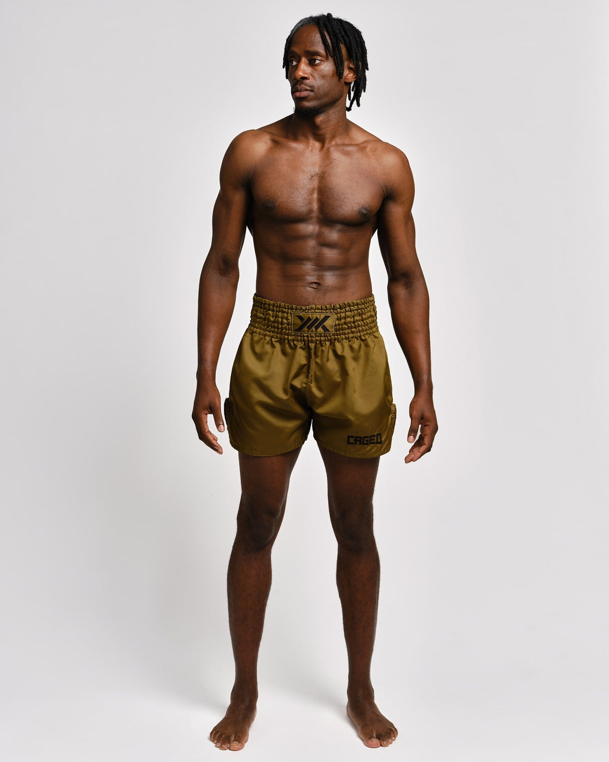 Caged Muay Thai Shorts Classic - Kaki Groen/Zwart