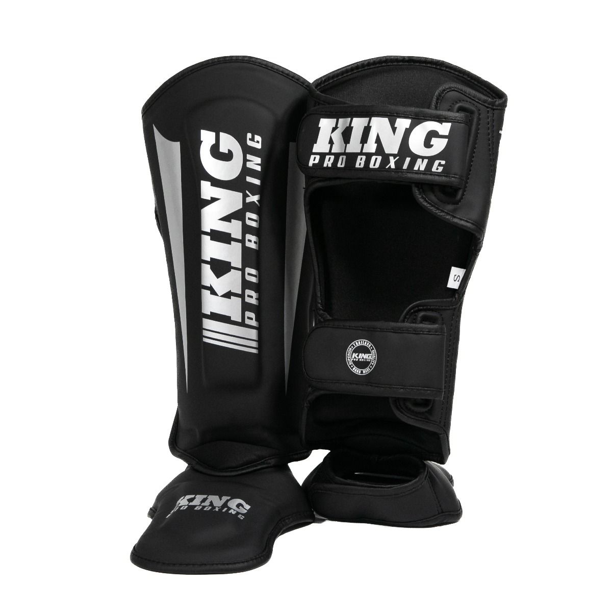 King Pro Boxing Kickboks Scheenbeschermers Revo - Zwart/Zilver