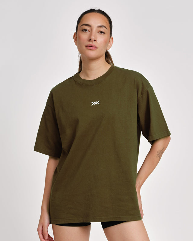 Caged T-Shirt 'CBU' – Khaki Grün
