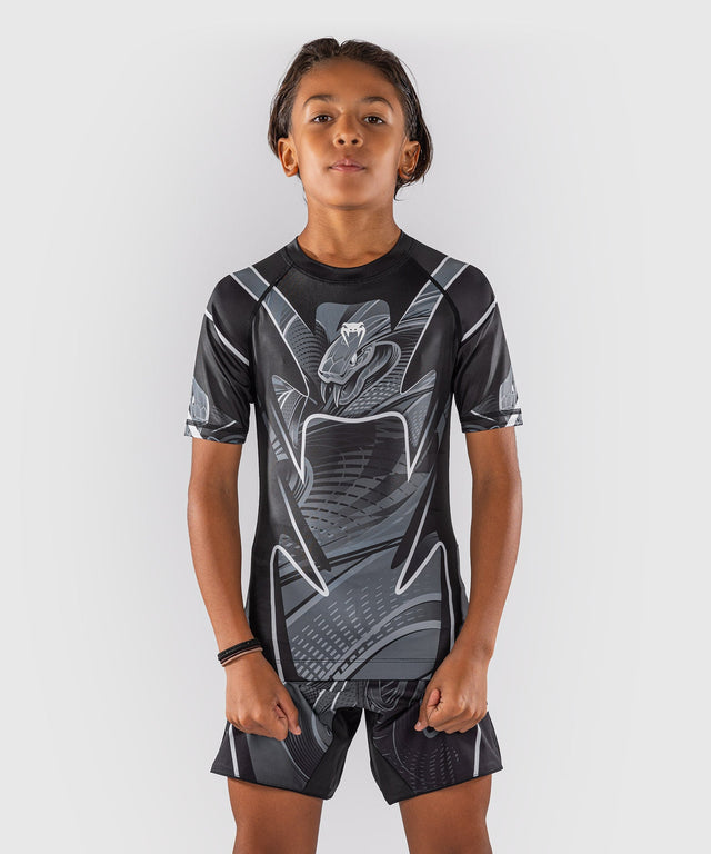Venum Rashguard Crimson Viper 2.0 Korte Mouwen Kinderen - Zwart/Grijs
