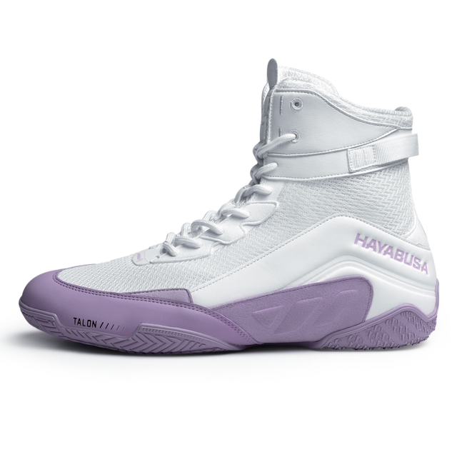 Hayabusa Talon Boxing Shoes - White/Lavender
