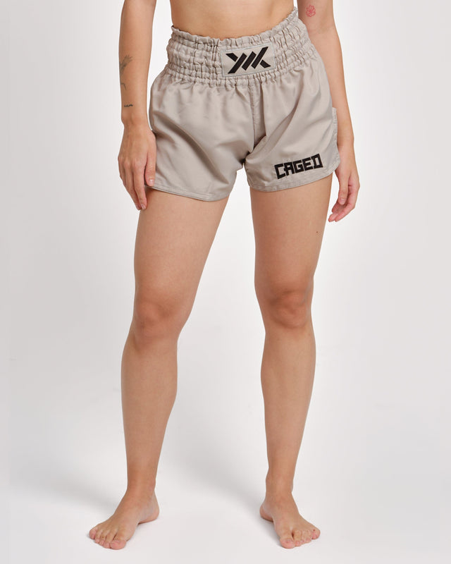 Calções de Muay Thai Caged Classic – Cinzento