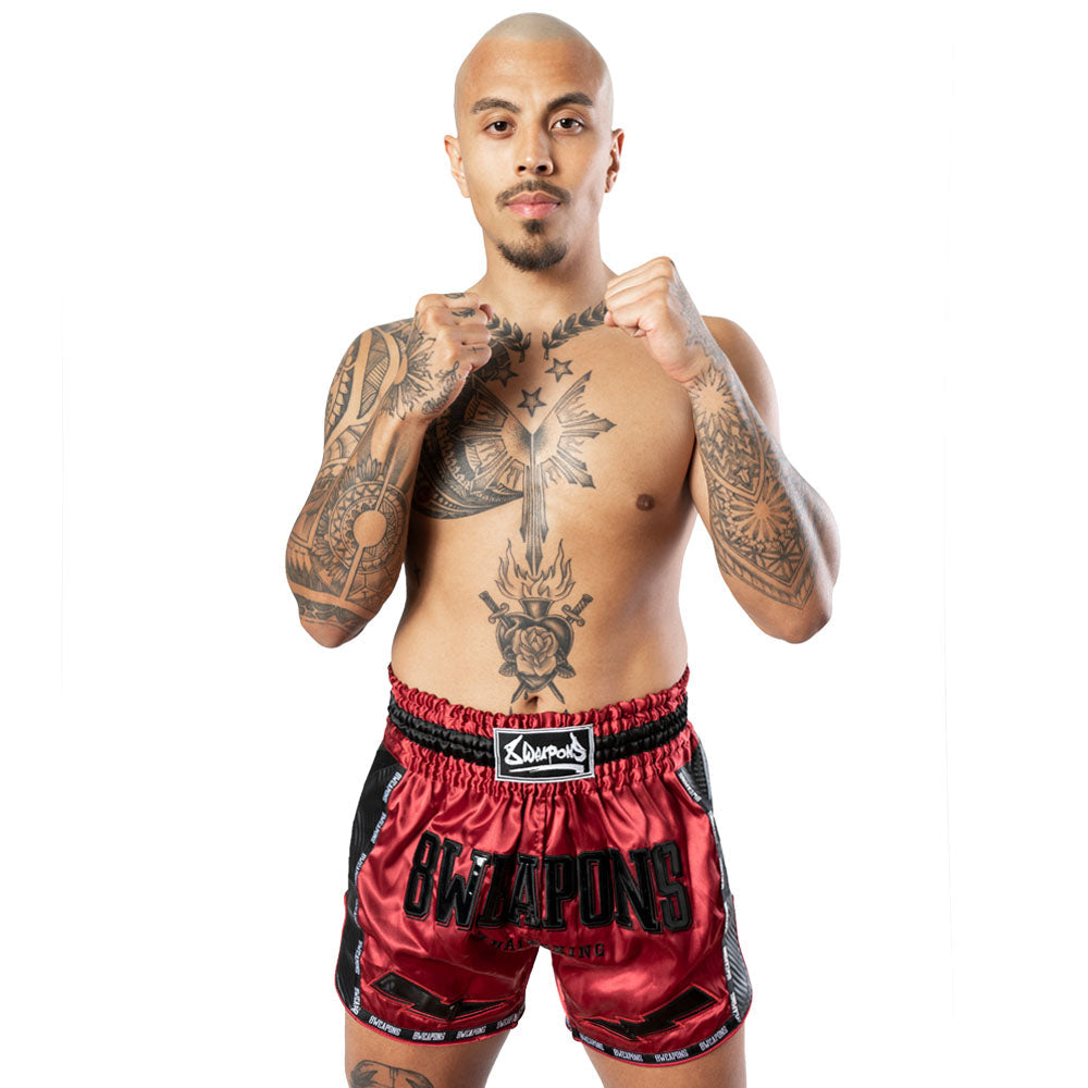 8 WEAPONS Muay Thai Shorts Carbon - Rood
