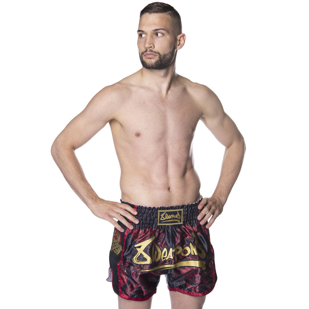8 WEAPONS Muay Thai Shorts Naga - Zwart/Rood