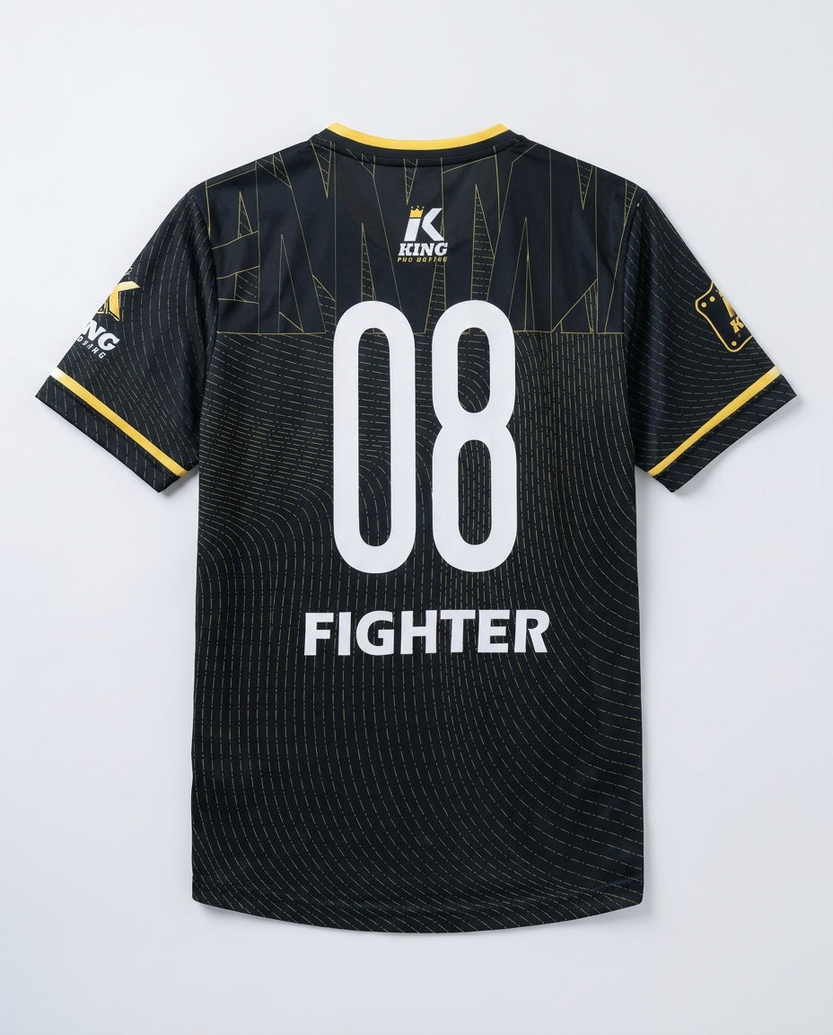 King Pro Boxing T-Shirt Dry-Fit '08' - Zwart/Geel