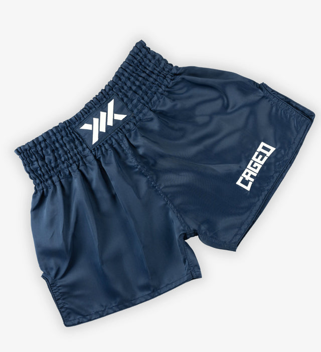 Caged Classic Muay Thai Shorts - Navy Blue