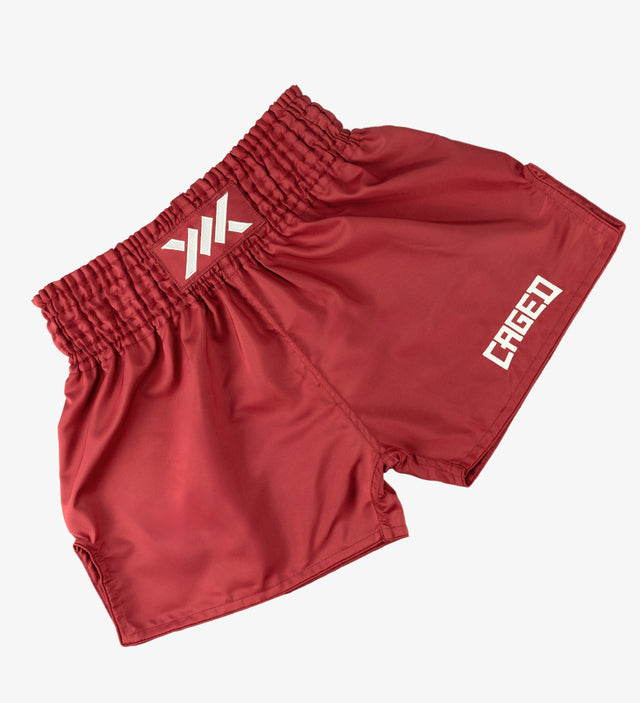 Caged Classic Muay Thai Shorts - Red