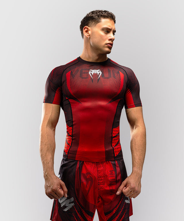 Venum Rashguard Galactic 3.0 Kurzarm – Rot/Silber