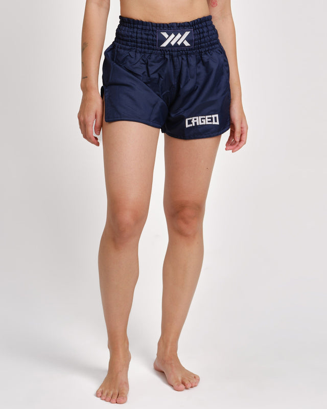 Caged Classic Muay Thai Shorts - Navy Blue