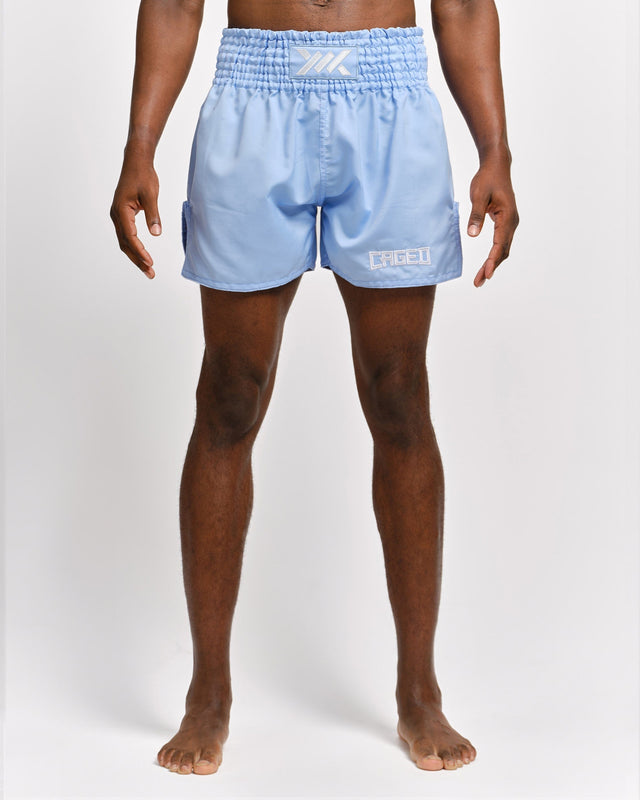 Shorts de Muay Thai Caged Classic – Bleu clair
