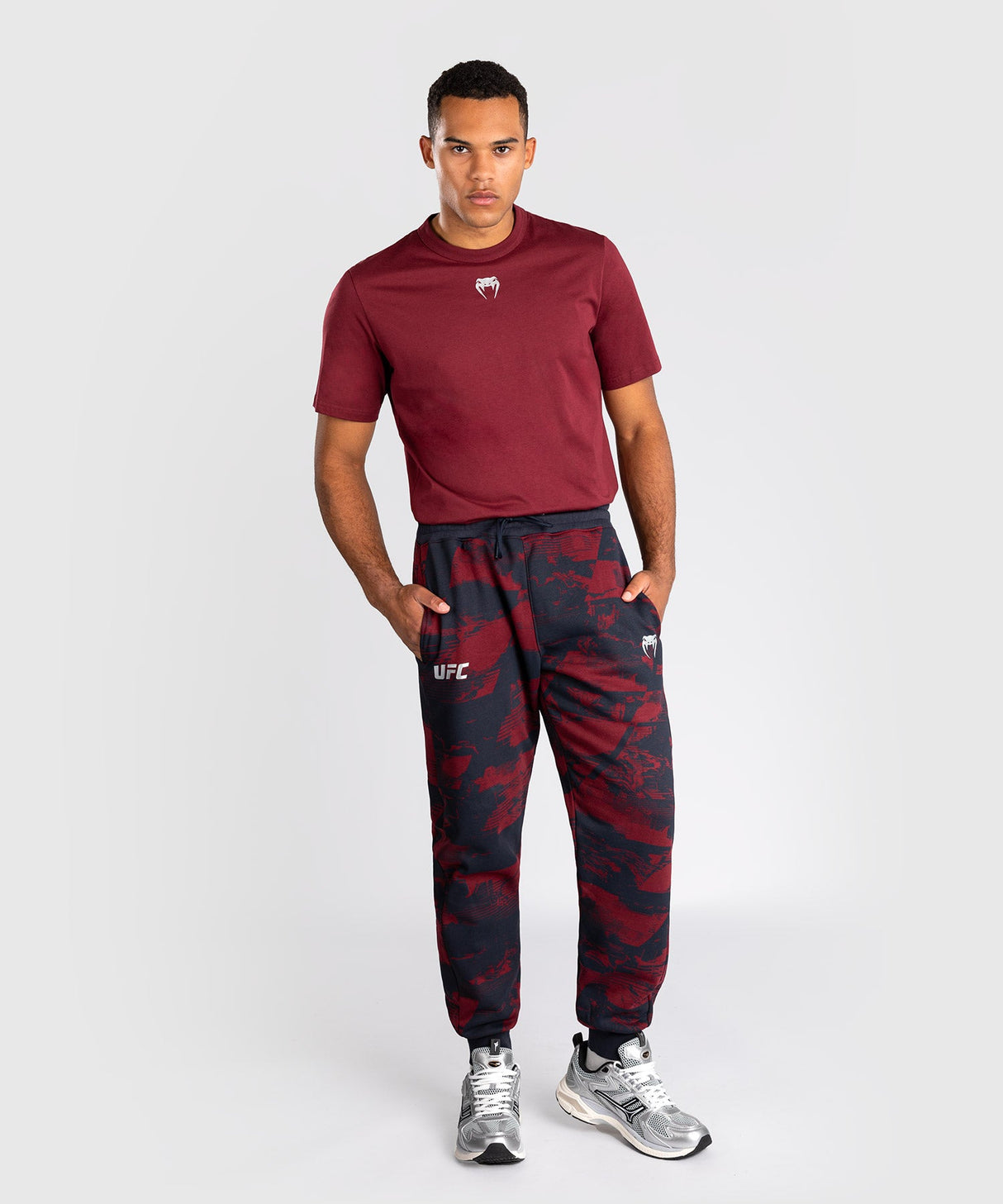 Venum UFC Trainingsbroek Zenith - Marineblauw/Bordeauxrood/Zilver