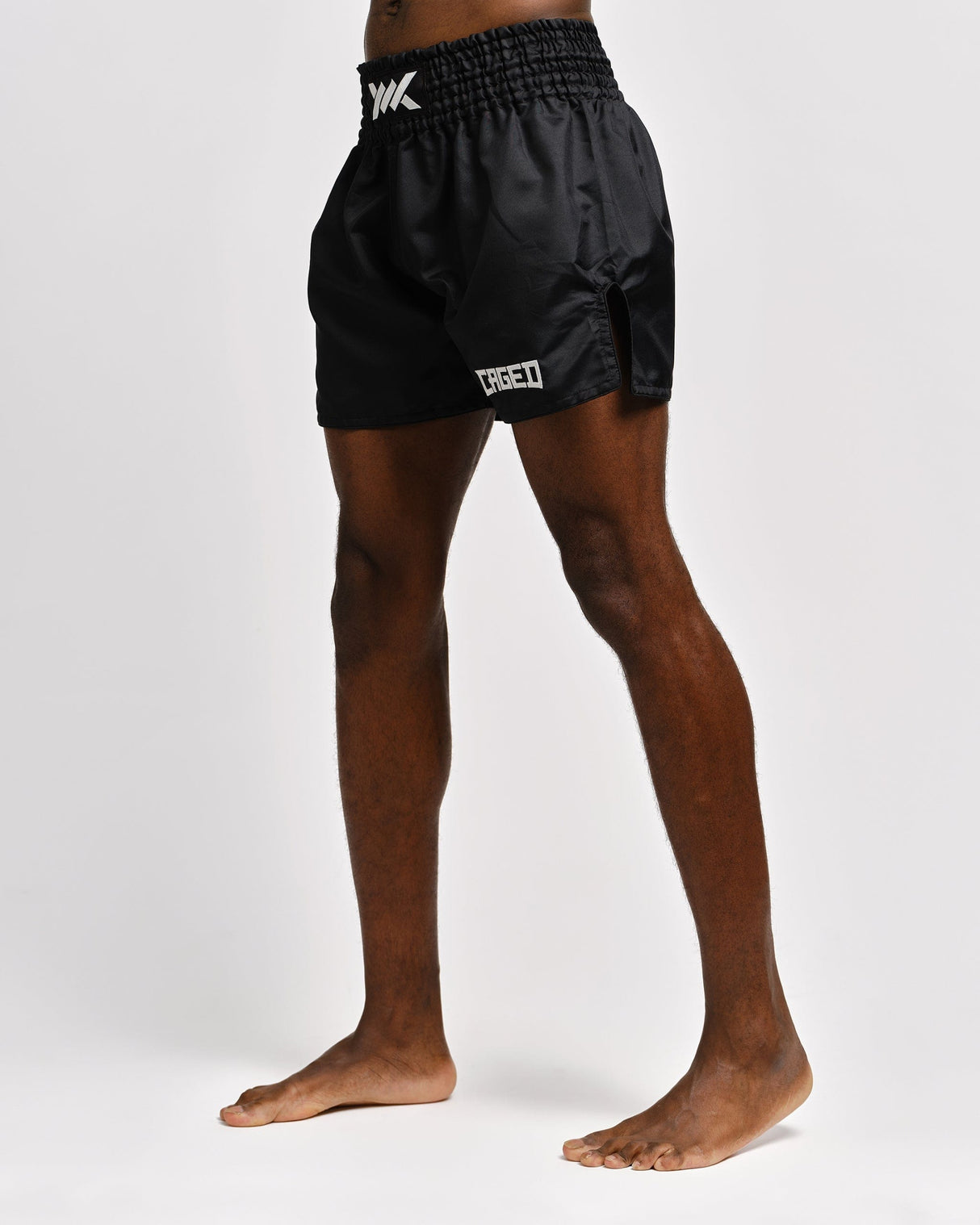 Caged Muay Thai Shorts Classic - Zwart/Wit