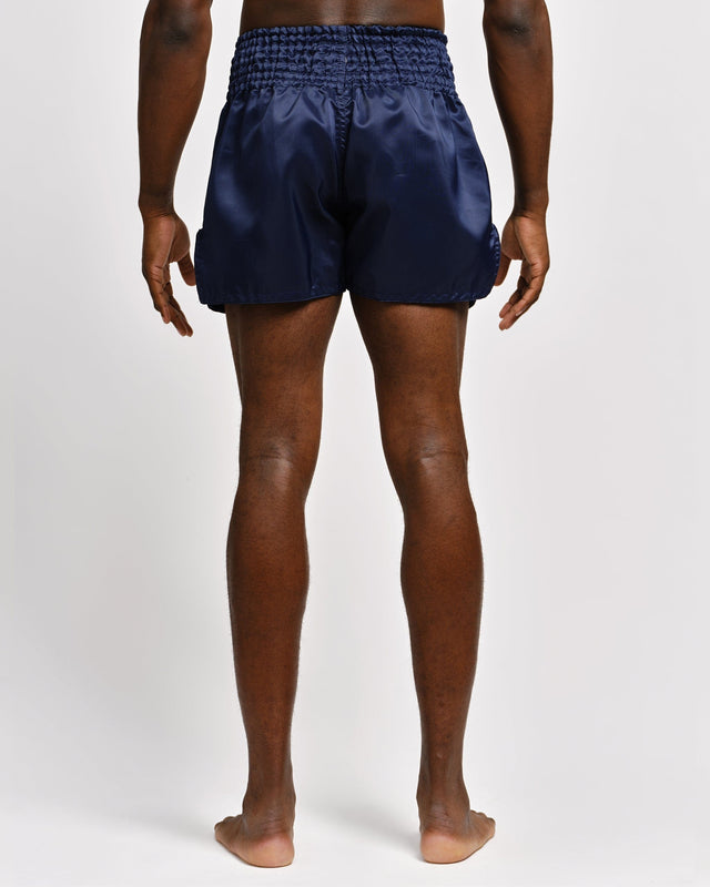 Pantaloncini Muay Thai Caged Classic – Blu navy/Bianco