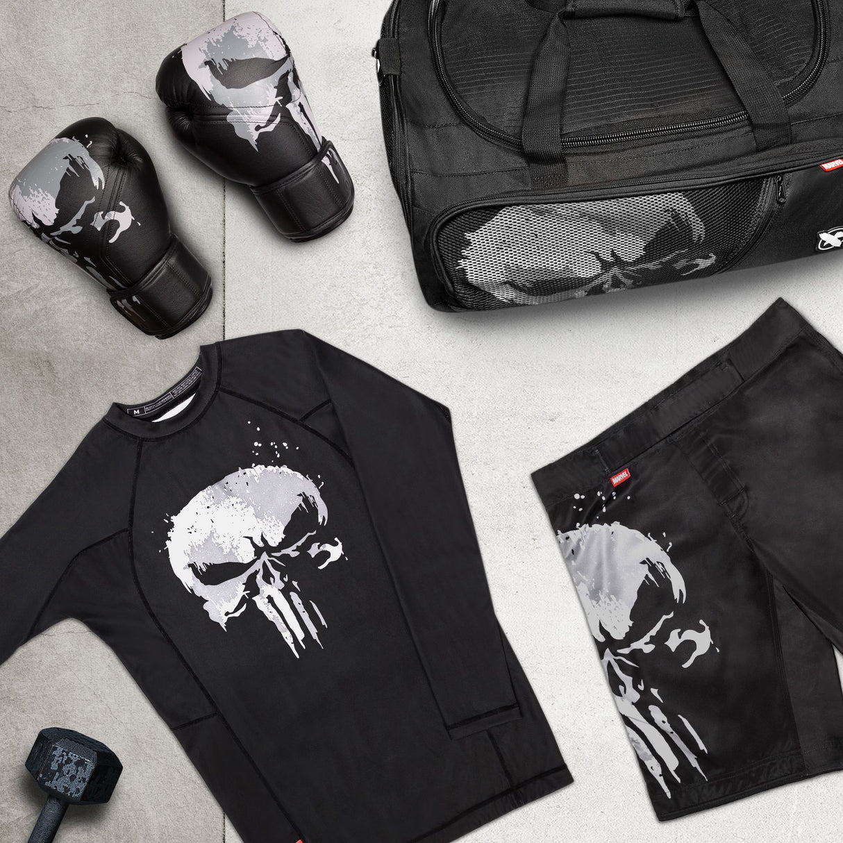 Marvel MMA Shorts The Punisher - Zwart