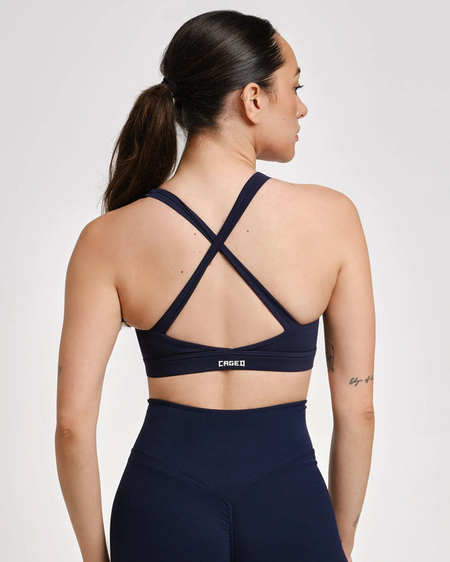 Sujetador deportivo Caged Essential – Azul marino