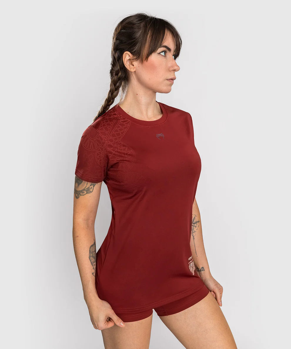 Venum Dames Dry Tech T-Shirt Serpenti - Burgundy