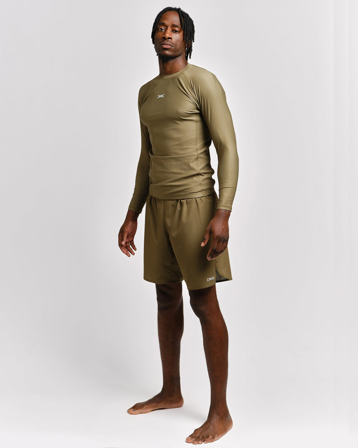 Caged Rashguard Tactical Lange Mouwen - Legergroen