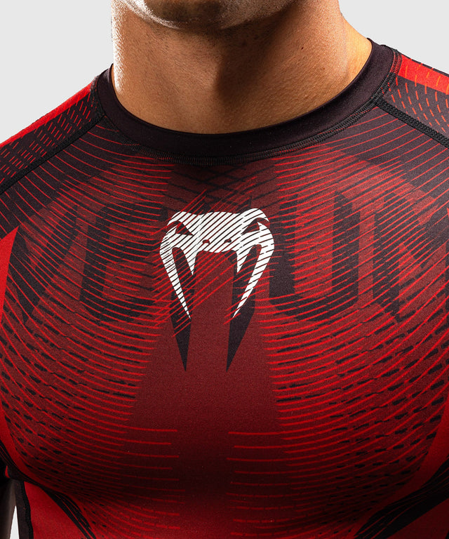 Venum Rashguard Galactic 3.0 Kurzarm – Rot/Silber