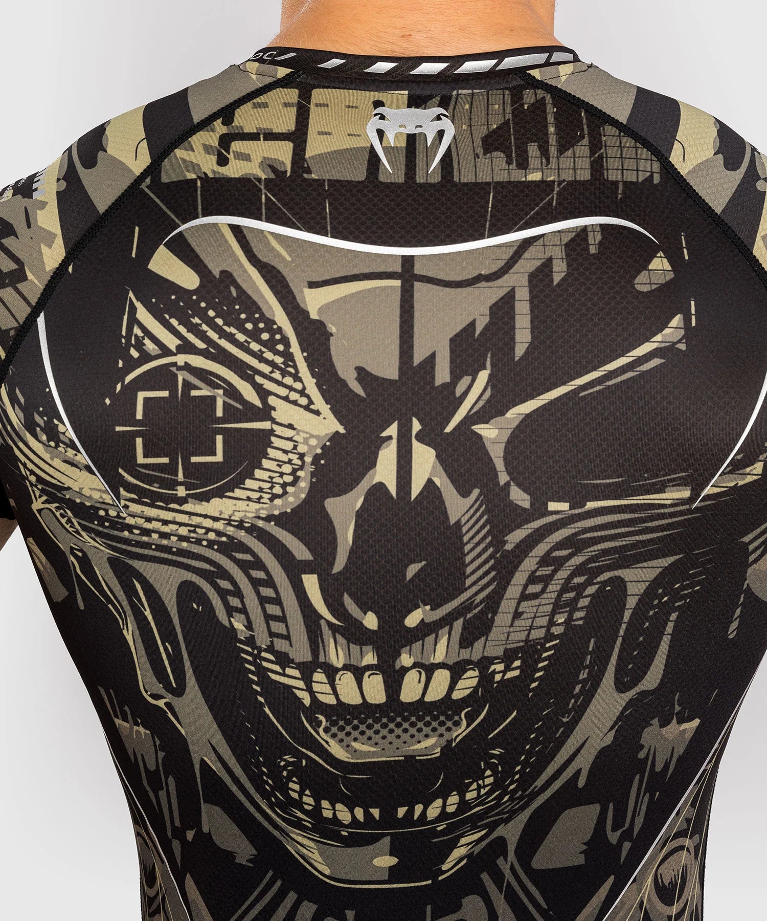Venum Rashguard Korte Mouwen Invader - Zwart/Zand