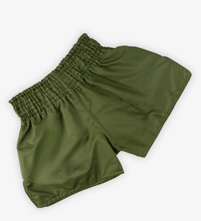Calções de Muay Thai Caged Classic – Cáqui/Preto para mulher