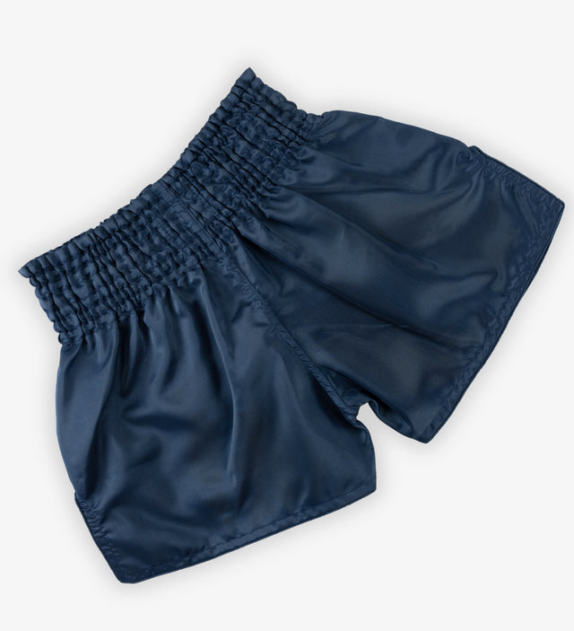 Pantaloncini Muay Thai Caged Classic – Blu navy/Bianco