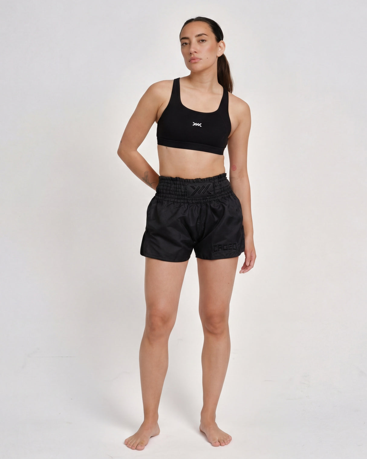 Caged Classic Muay Thai Shorts - Zwart/Zwart