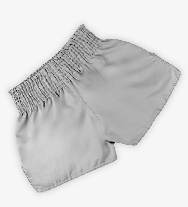 Calções de Muay Thai Caged Classic – Cinzento Claro/Preto para mulher