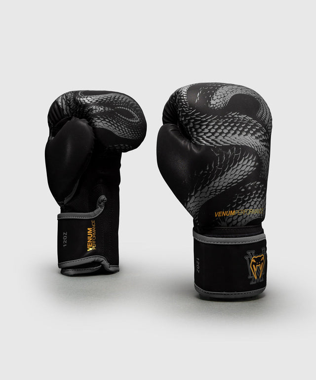 Venum Boxhandschuhe Matupa Schwarz/Grau/Gold – Vorderansicht