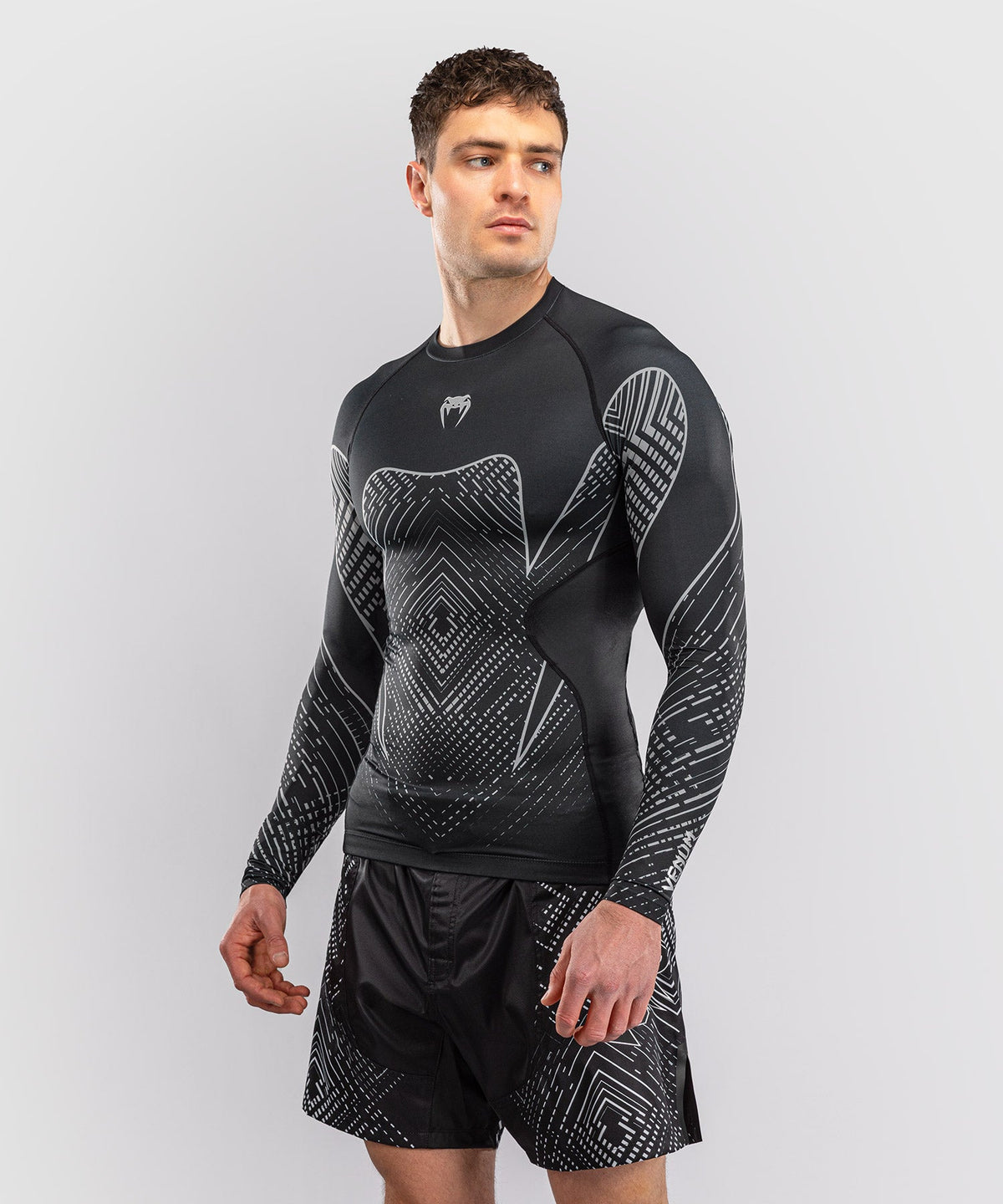 Venum Rashguard Midnight Fury - Zwart/Grijs/Zilver