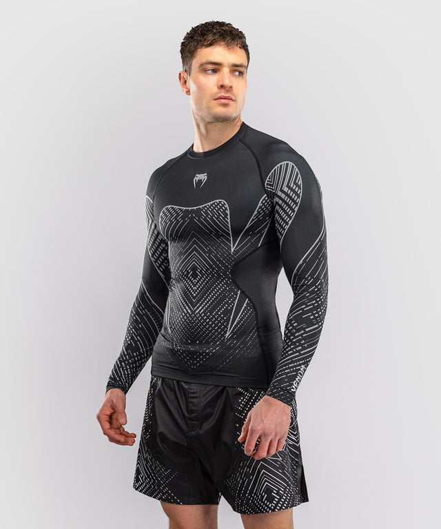 Venum Rashguard Midnight Fury Long Sleeves – Black/Grey/Silver
