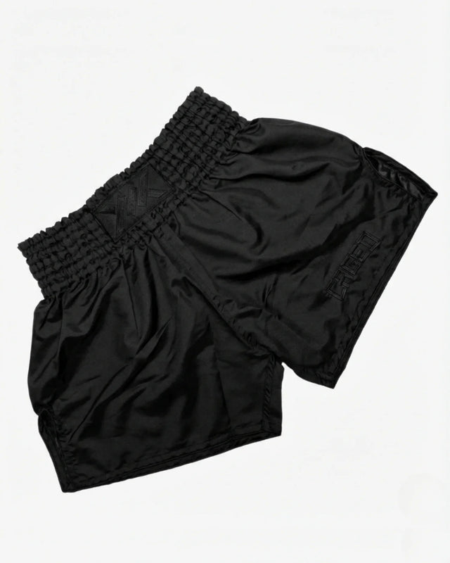 Caged Classic Muay Thai Shorts - Black/Black