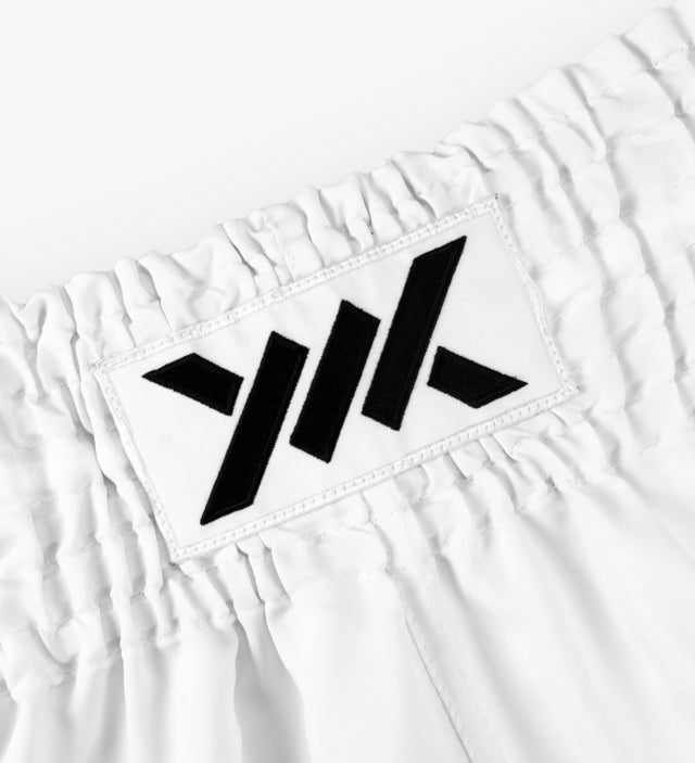 Caged Muay Thai Shorts Classic - White/Black