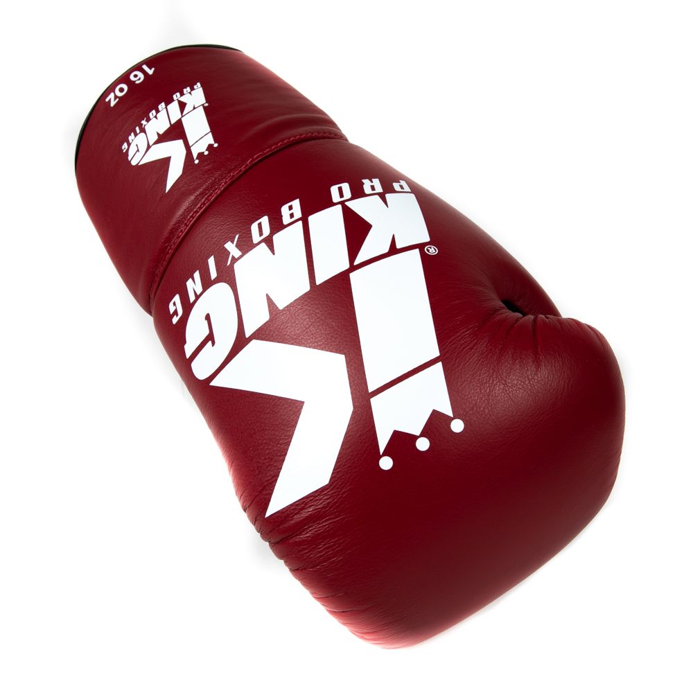 King Pro Boxing Bokshandschoenen BG1 met vetersluiting - Rood/Zwart