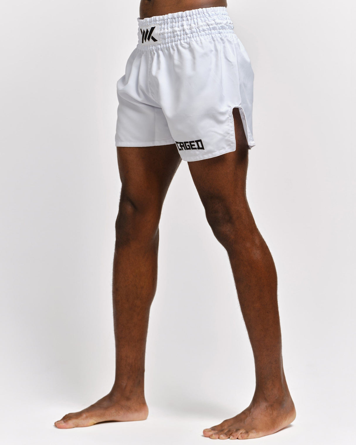Caged Muay Thai Shorts Classic - Wit/Zwart