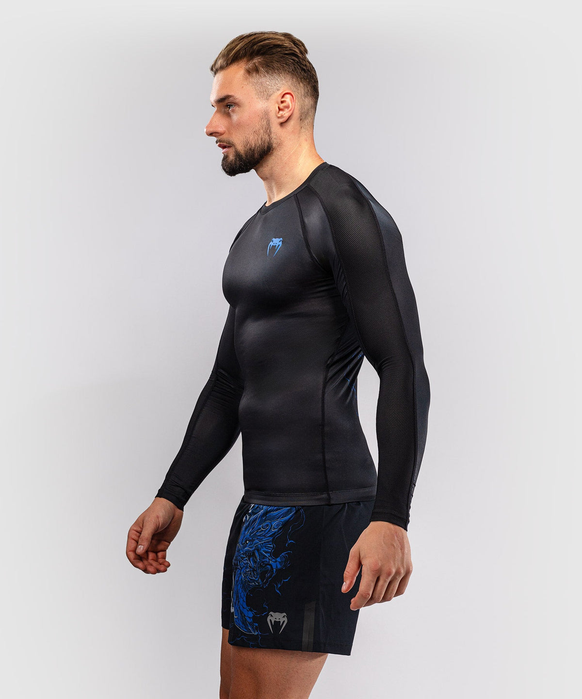 Venum Rashguard Thunder Dragon - Zwart/Koningsblauw