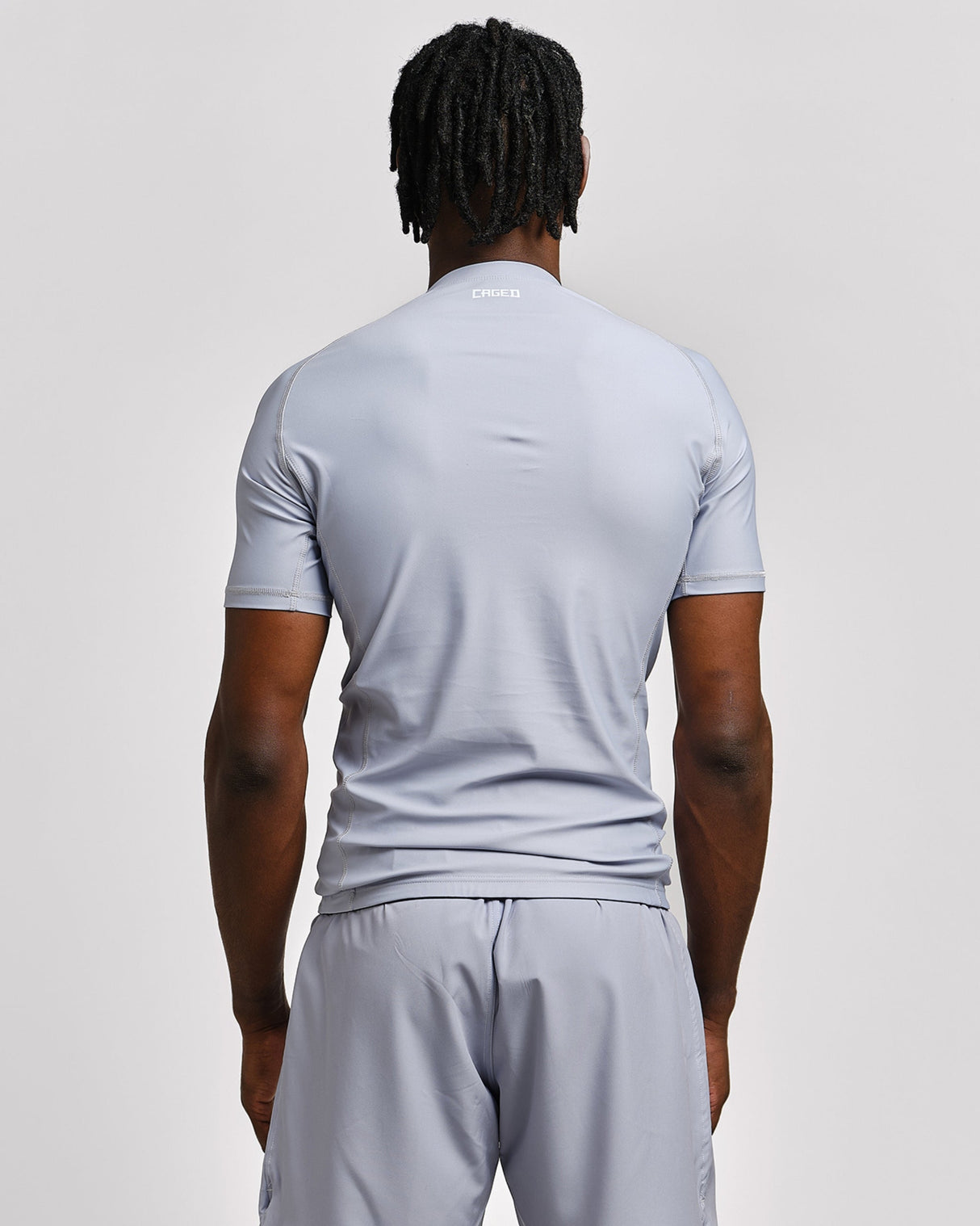 Caged Rashguard Tactical Korte Mouwen - Gunmetal Grey