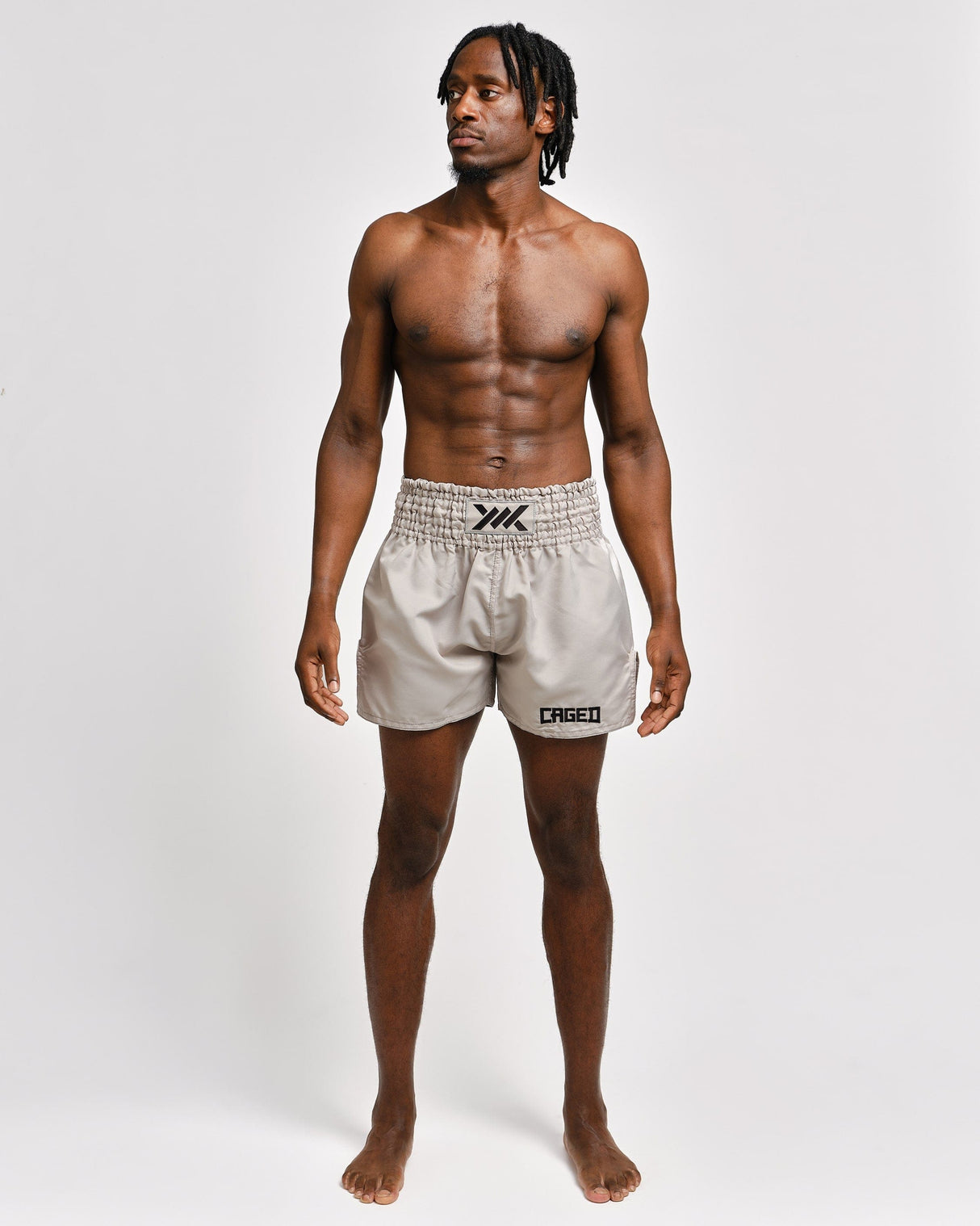 Caged Muay Thai Shorts Classic - Licht Grijs/Zwart