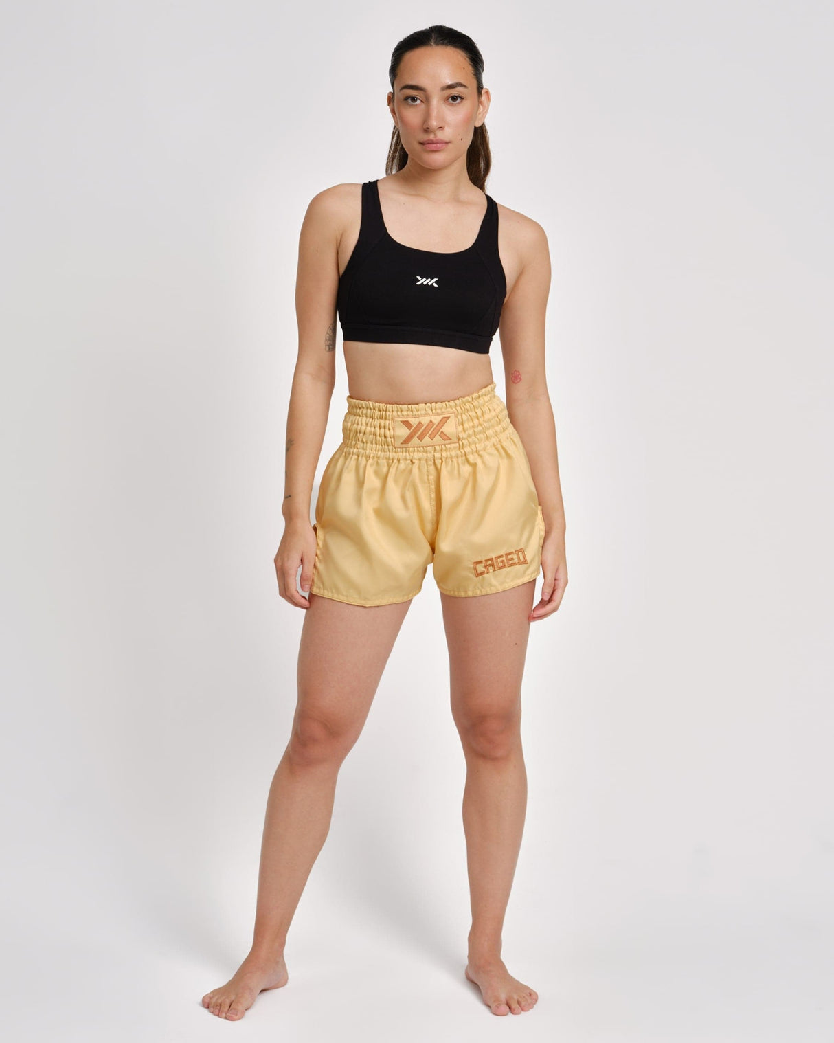 Caged Classic Muay Thai Shorts - Peach