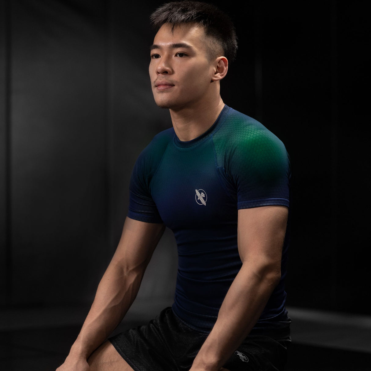 Hayabusa Rashguard Fusion Korte Mouwen - Blauw/Groen