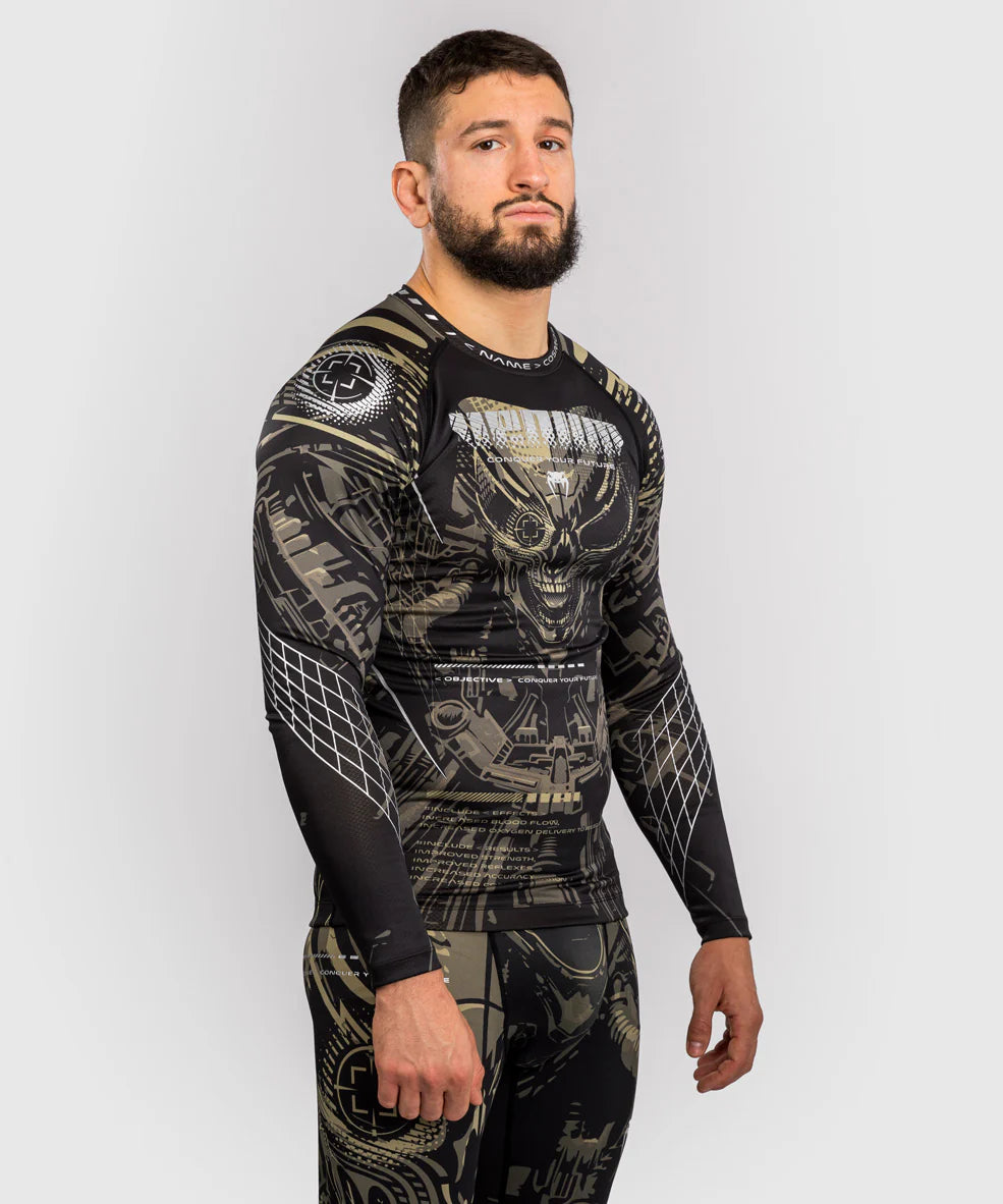 Venum Rashguard Lange Mouwen Invader - Zwart/Zand