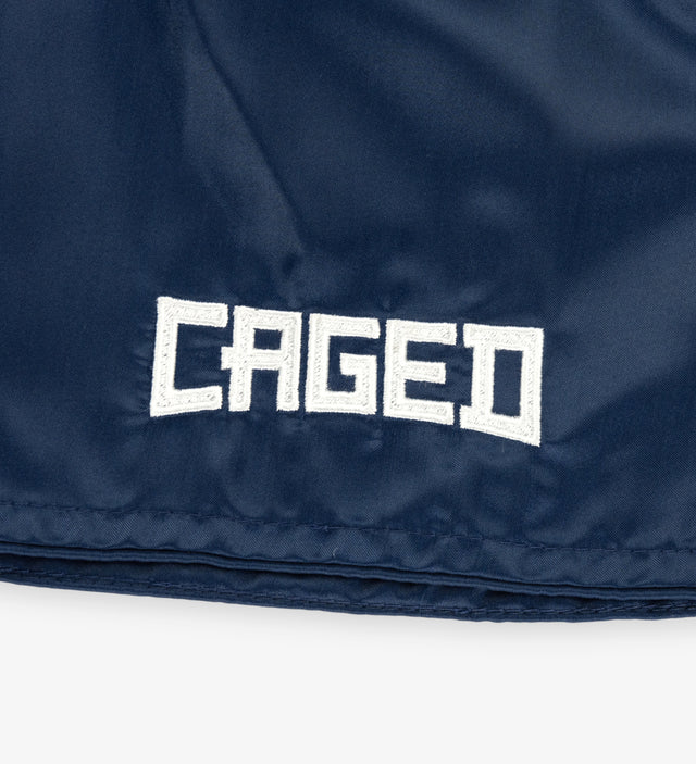 Pantaloncini Muay Thai Caged Classic – Blu navy/Bianco