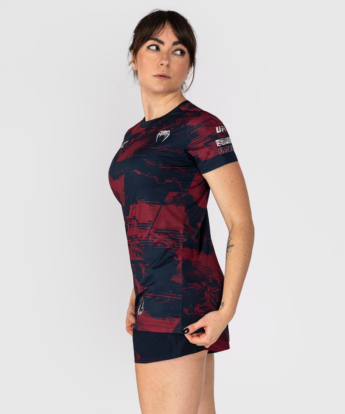 Venum UFC T-Shirt Zenith Short Sleeves Women's – Navy/Burgundy/Silver