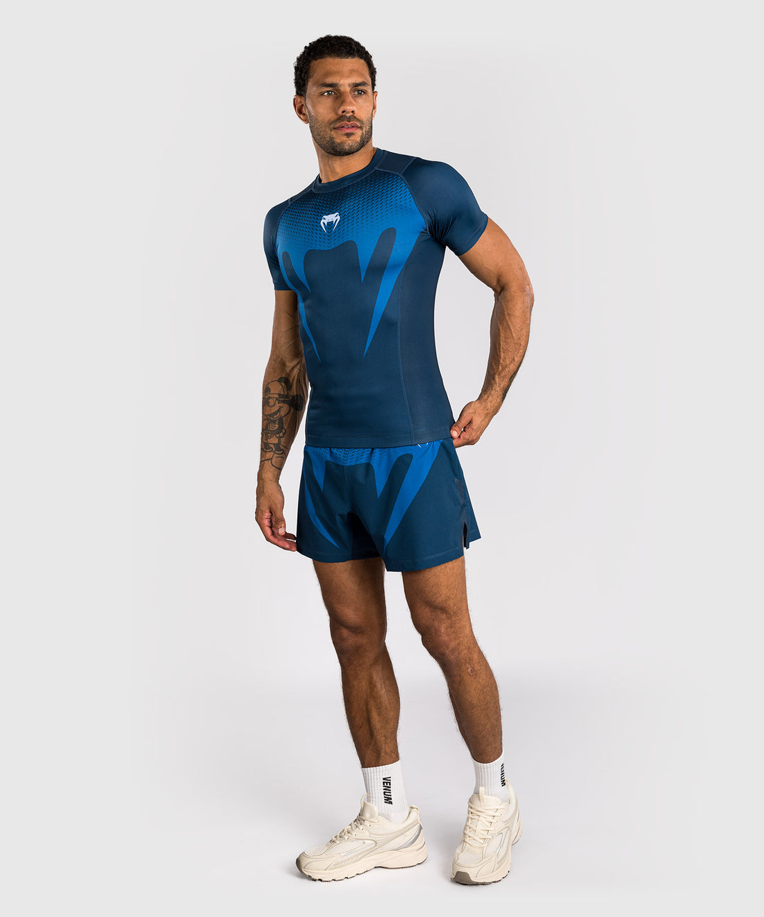 Venum No Gi Rashguard Korte Mouwen - Blauw