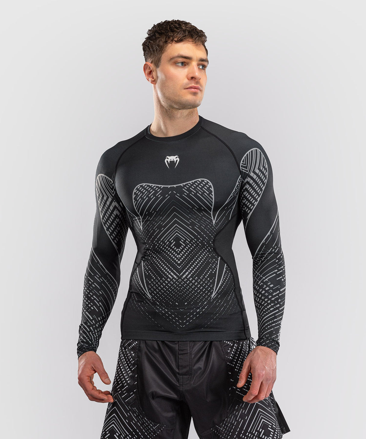 Venum Rashguard Midnight Fury - Zwart/Grijs/Zilver