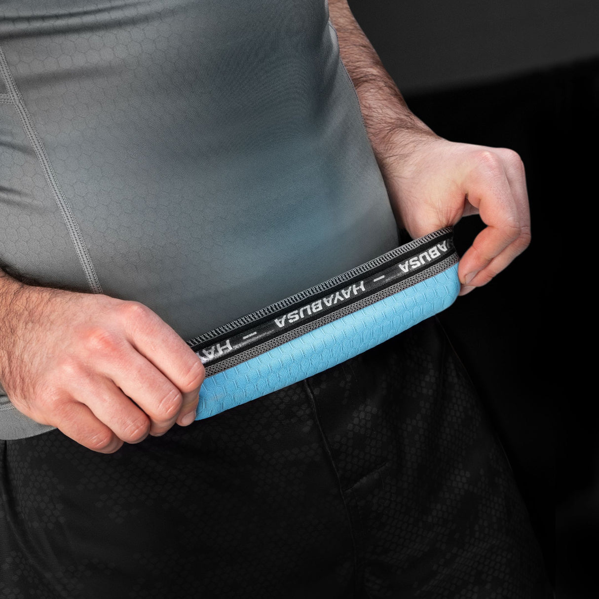 Hayabusa Rashguard Fusion Korte Mouwen - Grijs/Aqua