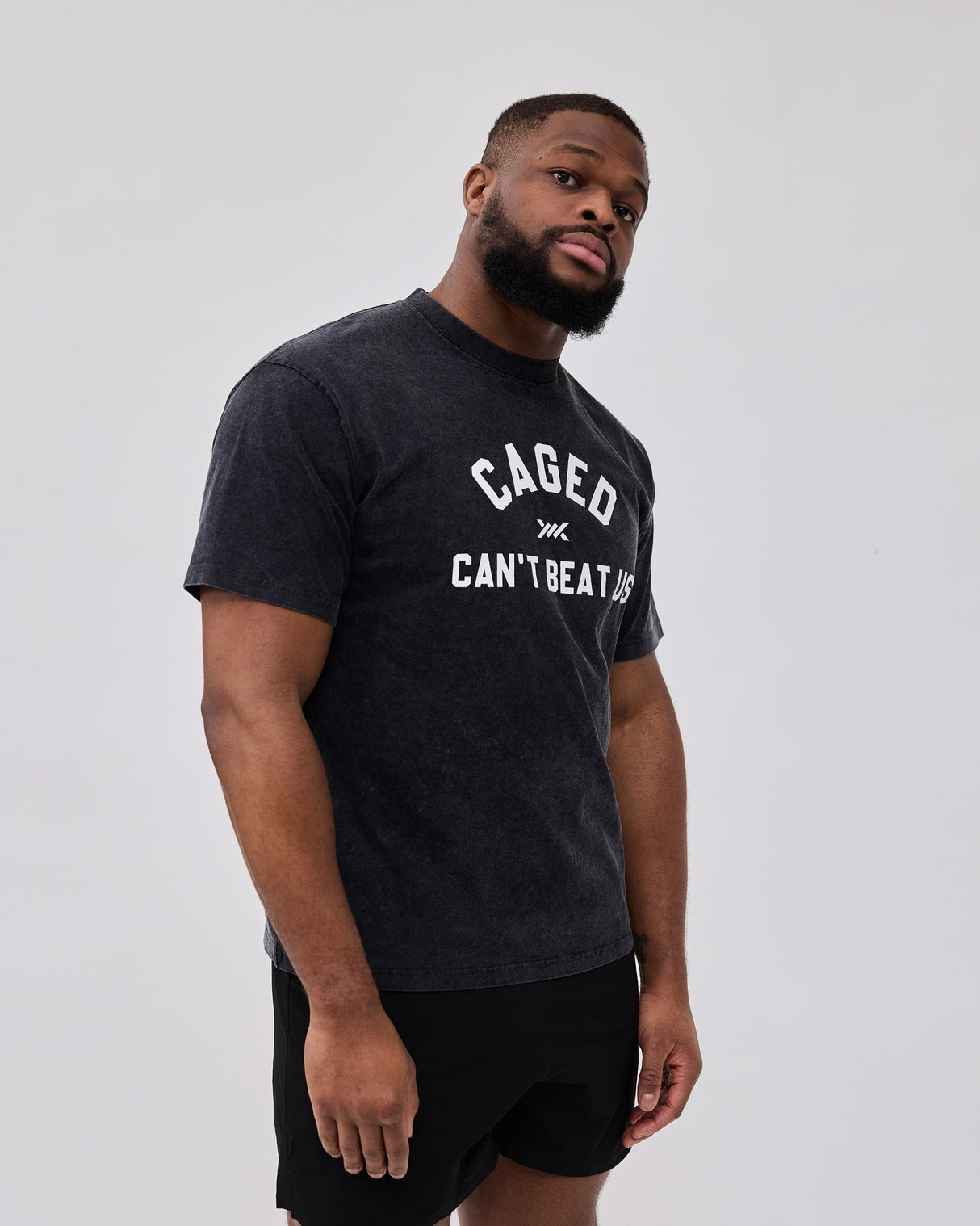 Caged Club T-shirt - Washed Zwart