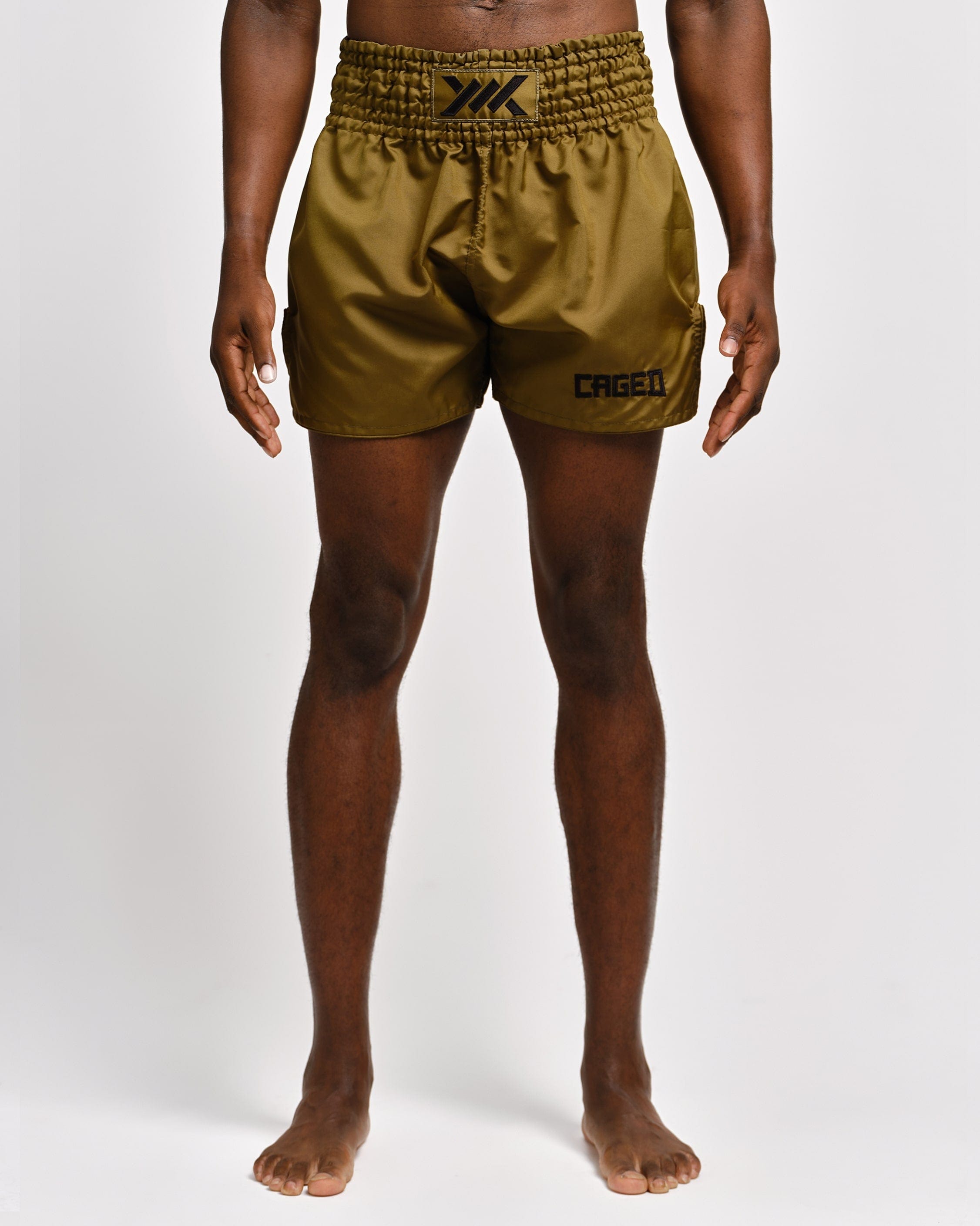 Caged Muay Thai Shorts Classic - Kaki Groen/Zwart