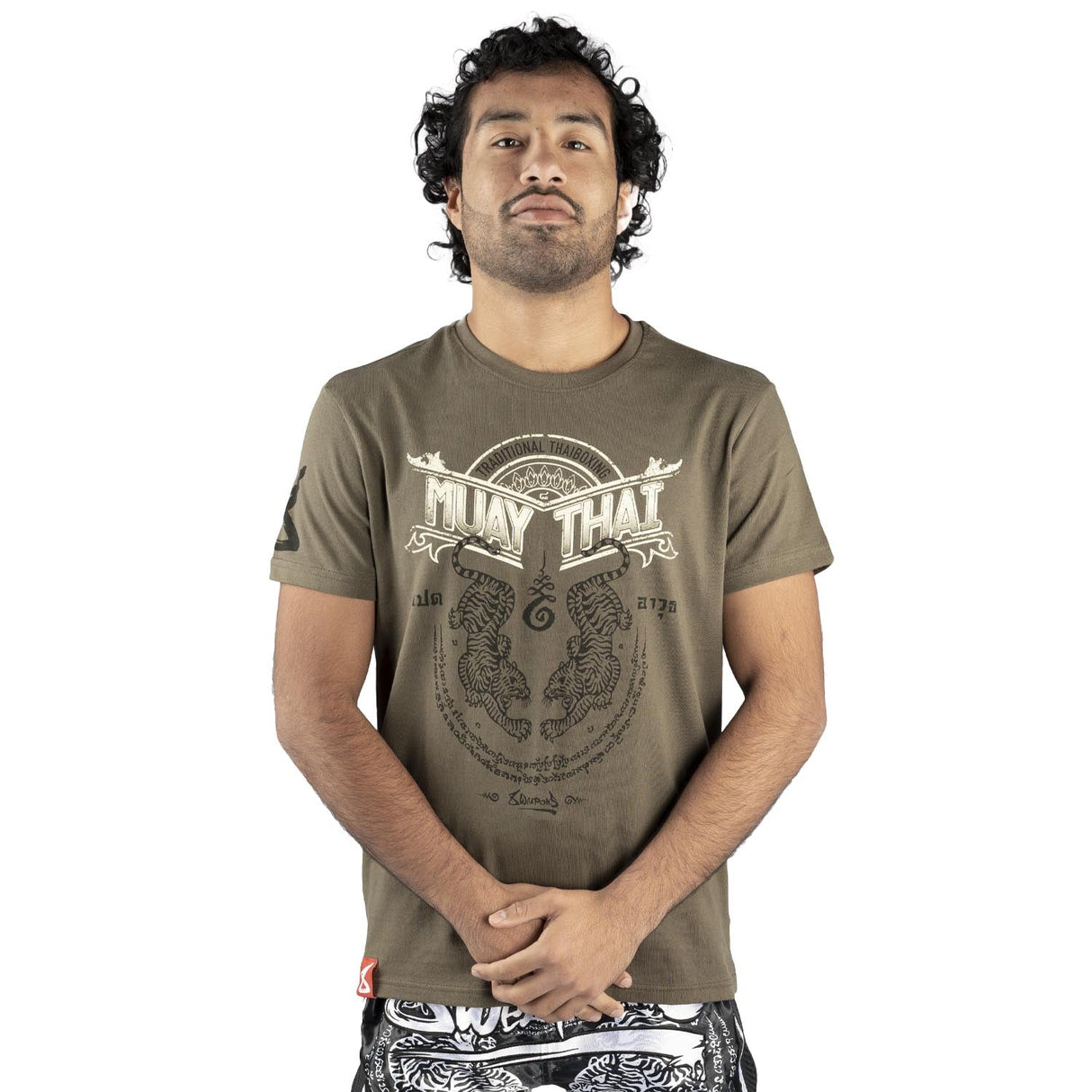 8 WEAPONS T-Shirt Sak Yant Tigers - Olijf
